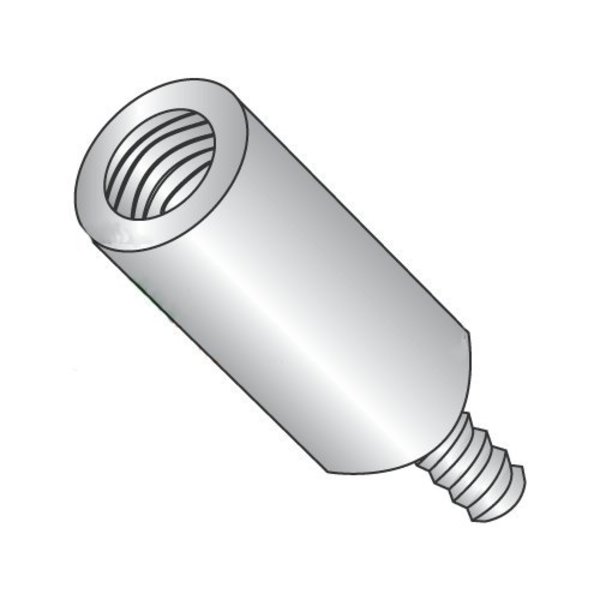 Newport Fasteners Round Standoffs, #6-32 Thrd Sz, 5/8 in Bd L, Aluminum Plain, 1/4 in OD 141069